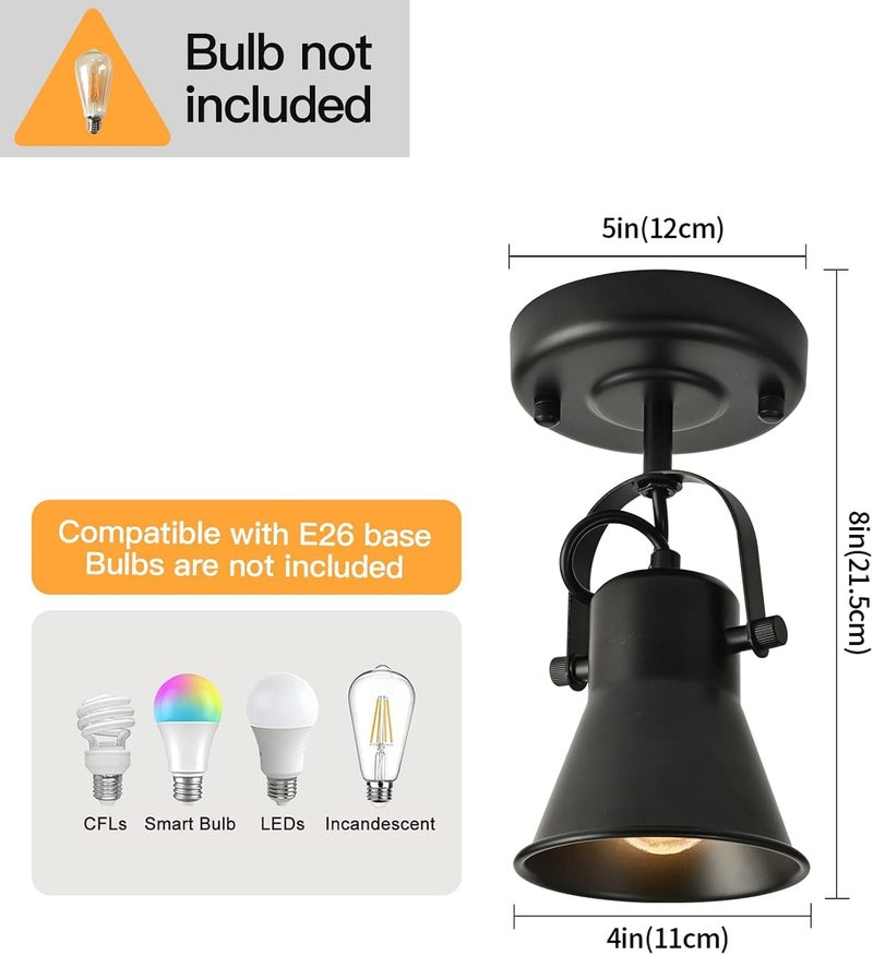 SEEBLEN Track Light Modern Ceiling Spot Lighting Indoor, Adjustable Wall Mount Accent Light,for Bedroom Living Room Hallway Kitchen Painting(2 Pack) - Image 4